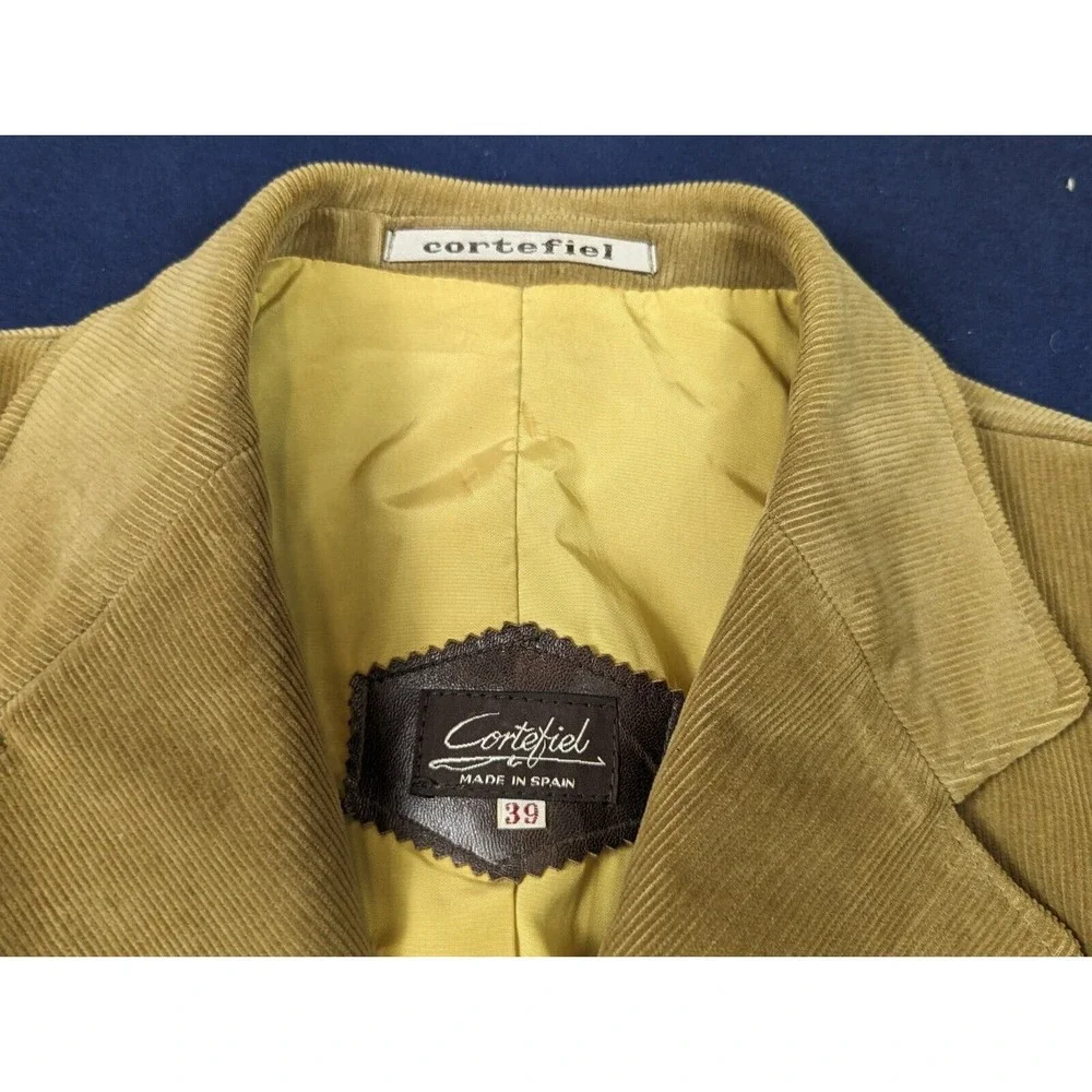 Vintage Cortefiel Jacket Mens 39 Brown Corduroy Western Blazer Sport Coat Cowboy